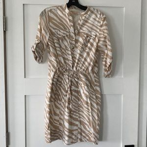 Michal Kors Tan Zebra Print Dress
